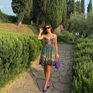 Express Cotton Halter Scarf Print Sundress Size 4